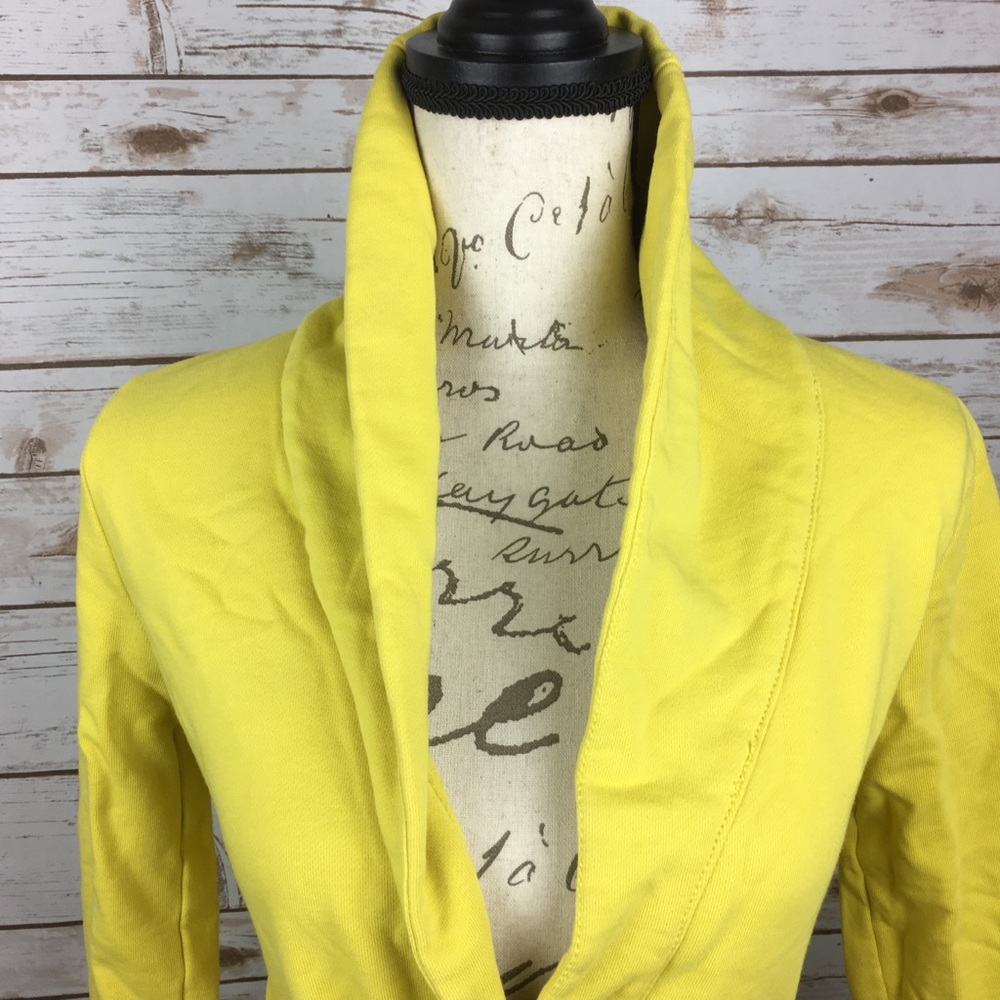 J Crew 3/4 Sleeve Yellow Belted Cotton Jacket Sm - Picture 6 of 8